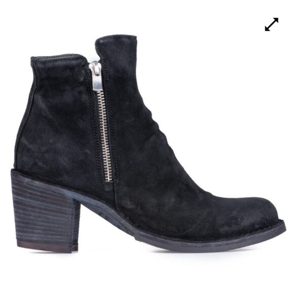 Officine Generale Boots Agnes Stacked Heel Suede Leather Ankle Boot‎ EU 39 - Picture 1 of 10